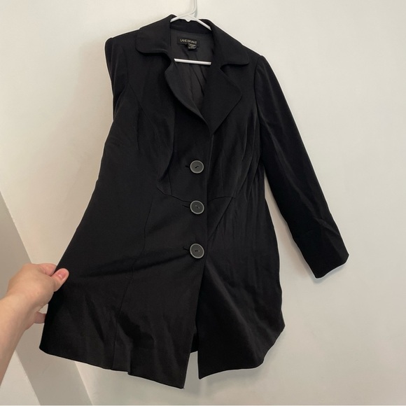 LANE BRYANT Plus Size Solid Black Three Button Long Duster Work Blazer or Jacket - Picture 9 of 14